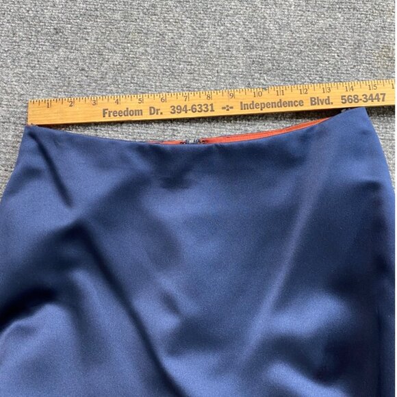 After Six Dress Womens 10 Blue Matte Satin 2pc Formal Gown Top‎ Long Skirt VTG - Picture 10 of 16